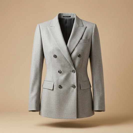 Blazer doppiopetto grigio perla
