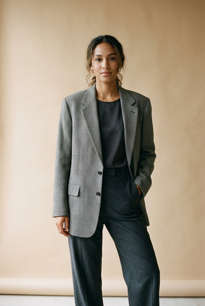 Blazer oversize principe di Galles