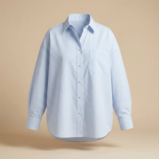 Camicia oversize a righe azzurre