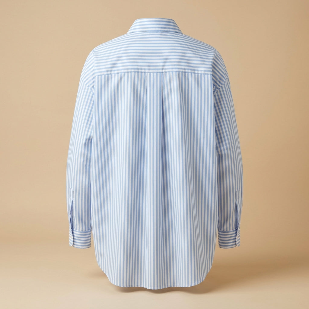 Camicia oversize a righe azzurre