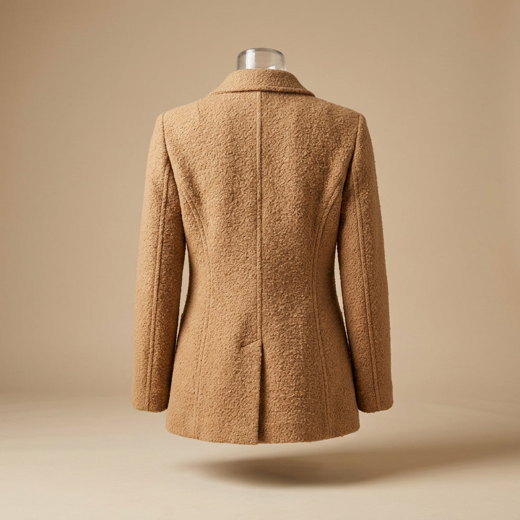 Giacca bouclé color cammello