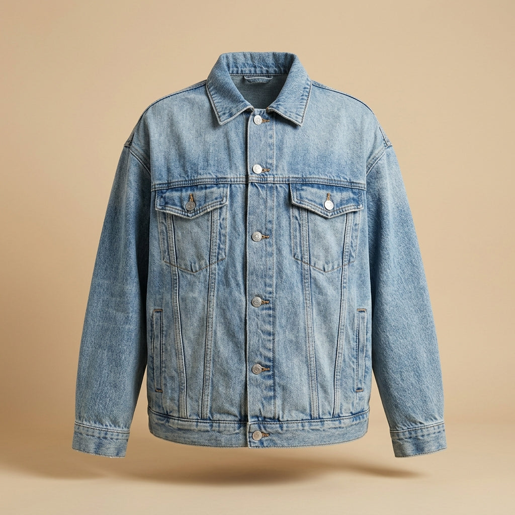 Giacca in denim chiaro oversize