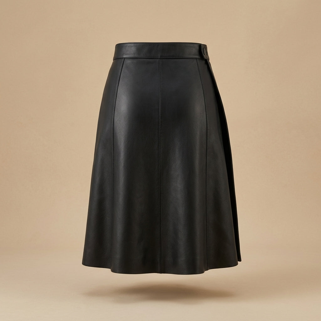 Gonna a portafoglio in pelle nera