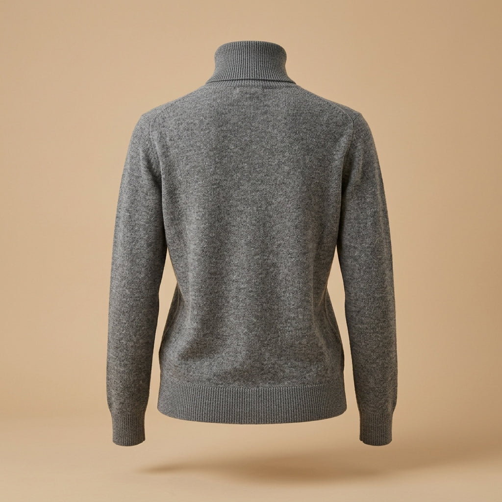 Maglione a collo alto grigio melange