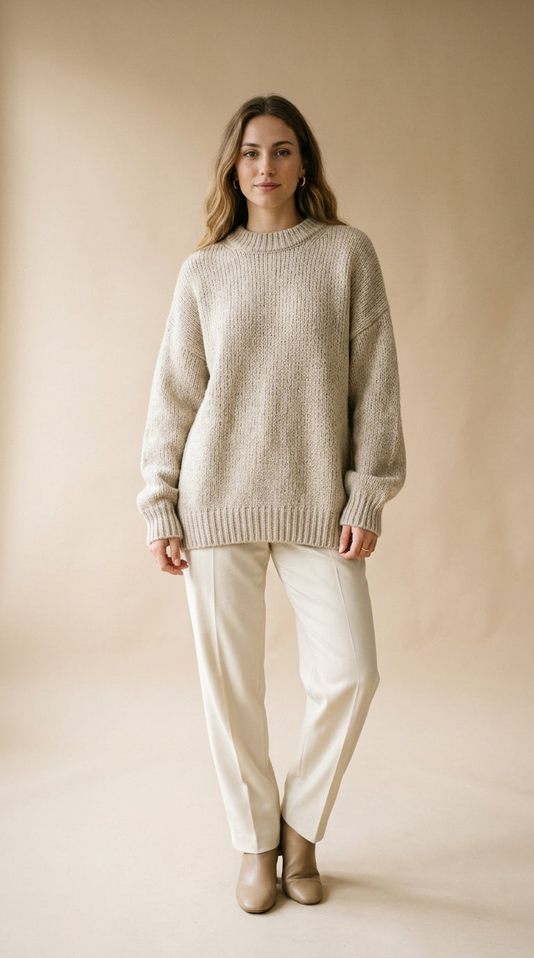 Maglione oversize color avena