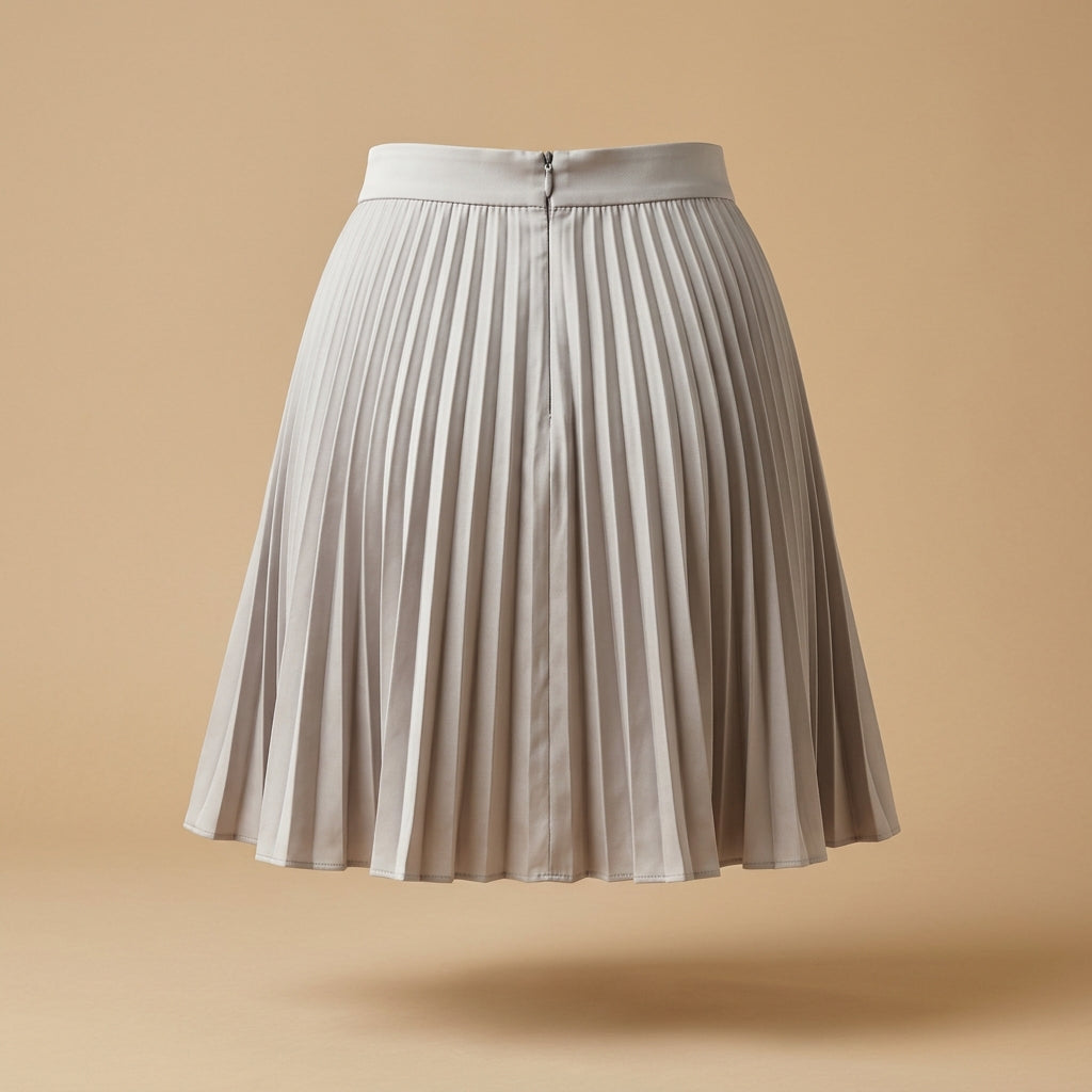 Minigonna plissé grigio perla
