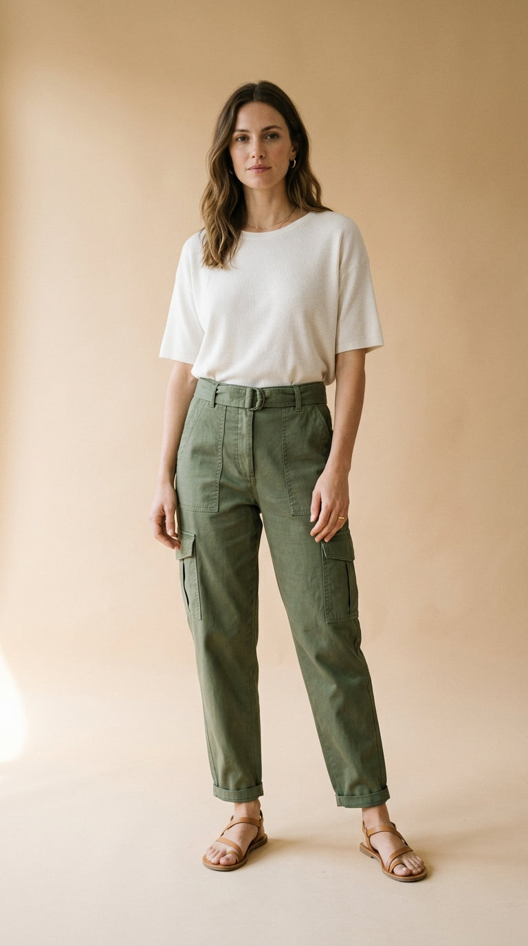 Pantalone cargo verde militare
