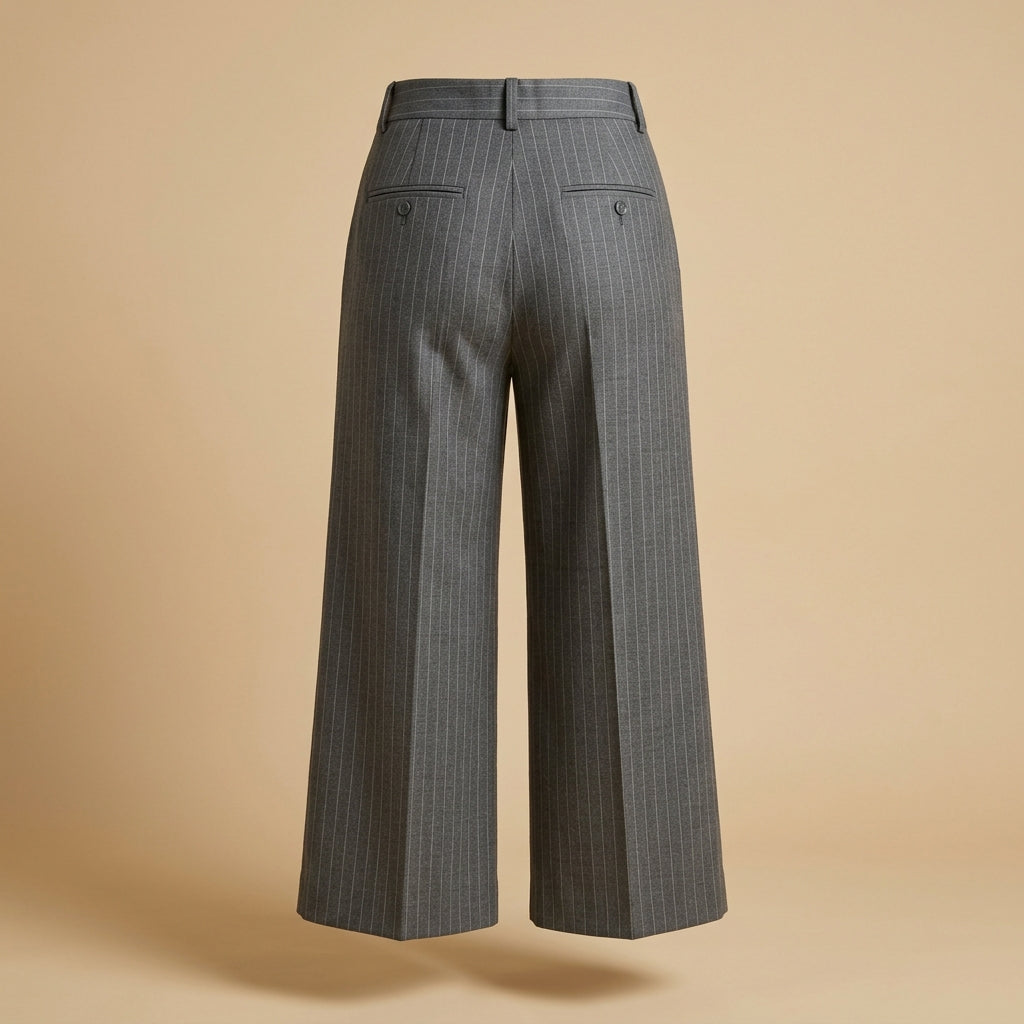 Pantalone culotte a righe gessate