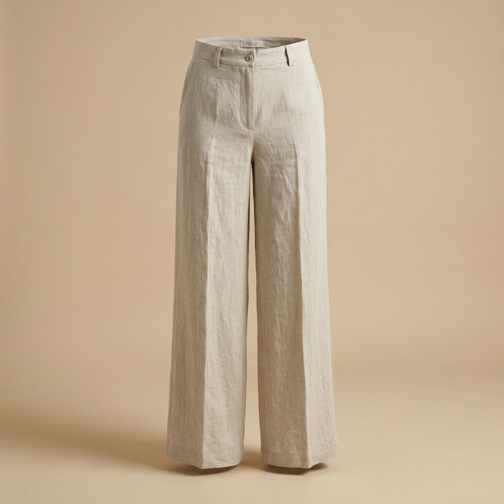 Pantalone palazzo in lino naturale