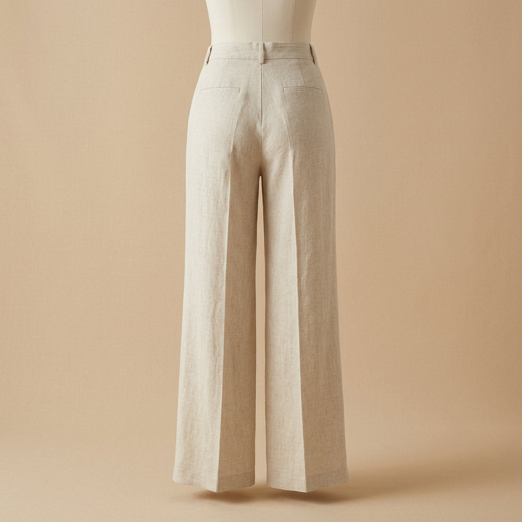 Pantalone palazzo in lino naturale