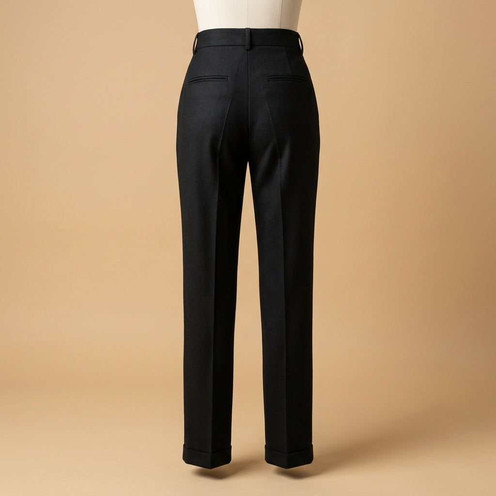 Pantalone sartoriale a vita alta nero