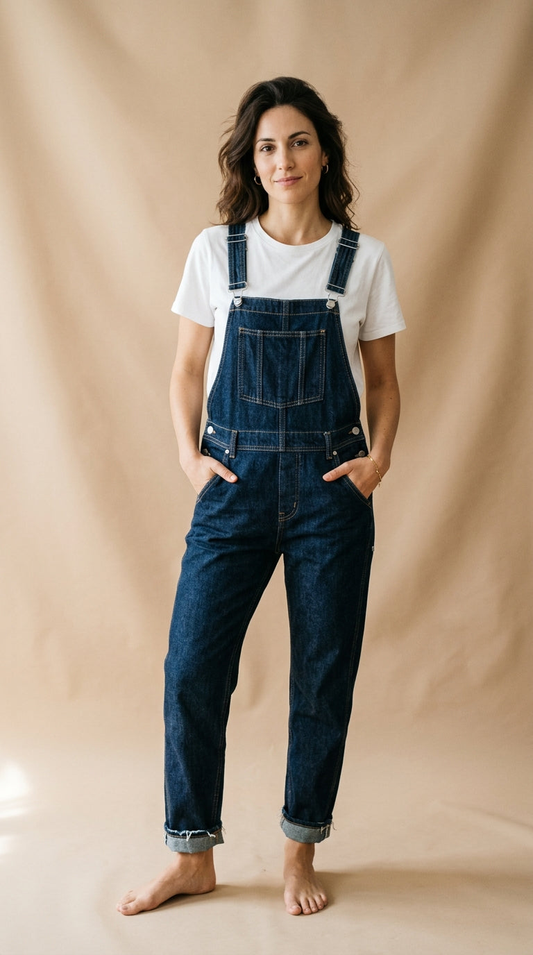 Salopette in denim grezzo
