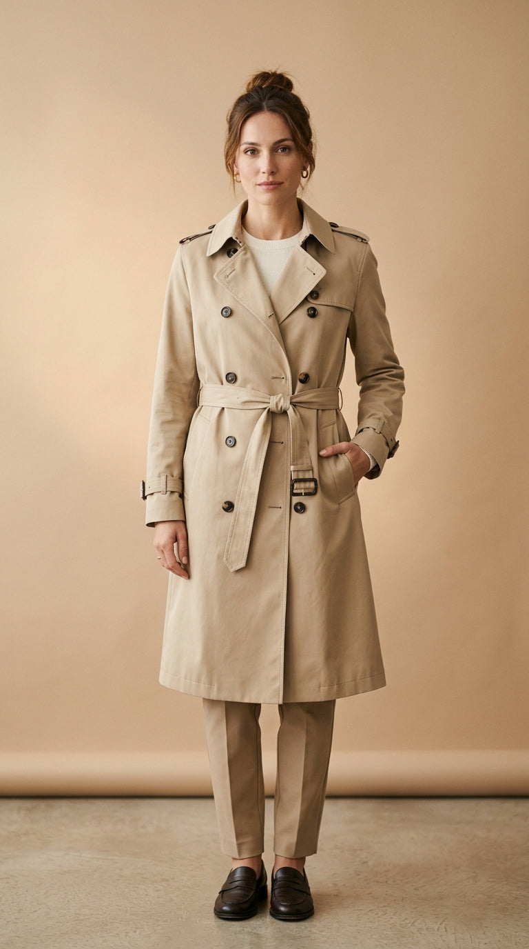 Trench beige doppiopetto